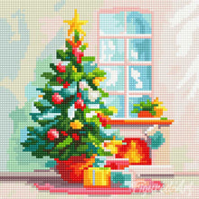 Charger l'image dans la galerie, Mini Diamond Painting 25x25cm - Sapin et Cheminée