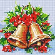 Charger l'image dans la galerie, Mini Diamond Painting 25x25cm - Cloches de Noël