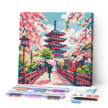 Charger l'image dans la galerie, Mini Diamond Painting 25x25cm Figured'Art - Kyoto en fleurs