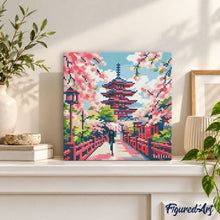 Charger l'image dans la galerie, Mini Diamond Painting 25x25cm - Kyoto en fleurs