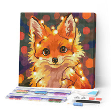Charger l'image dans la galerie, Mini Diamond Painting 25x25cm Figured'Art - Petit renard et guirlande éclairée