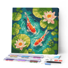 Charger l'image dans la galerie, Mini Diamond Painting 25x25cm Figured'Art - Bassin aux Carpes Koï