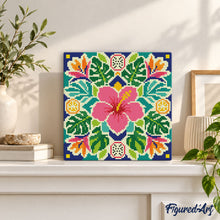 Charger l'image dans la galerie, Mini Diamond Painting 25x25cm - Mandala hibiscua
