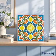 Charger l'image dans la galerie, Mini Diamond Painting 25x25cm - Mandala agrumes
