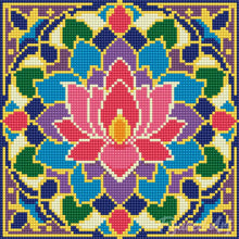 Charger l'image dans la galerie, Mini Diamond Painting 25x25cm - Mandala lotus