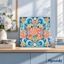 Charger l'image dans la galerie, Mini Diamond Painting 25x25cm - Mandala coquillage