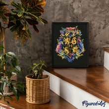 Charger l'image dans la galerie, Broderie Diamant - Harry Potter - Blason Floral de Poudlard