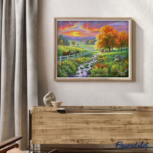 Charger l'image dans la galerie, Peinture par numéros Prairie ensoleillée | Figured'Art intermédiaire paysages animaux chevaux nouveautés