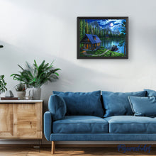 Charger l'image dans la galerie, Peinture par numéros Lac nocturne | Figured'Art intermédiaire nouveautés paysages forêt
