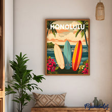 Charger l'image dans la galerie, Affiche de voyage Honolulu