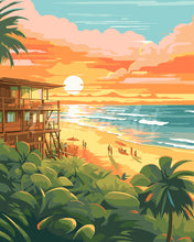 Charger l'image dans la galerie, Peinture par numéros Figured'Art Club de plage au coucher du soleil