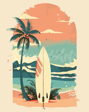 Charger l'image dans la galerie, Peinture par numéros Figured'Art Planche de surf sur la plage