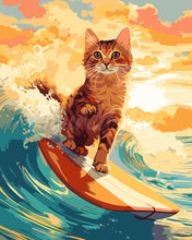 Charger l'image dans la galerie, Peinture par numéros Figured'Art Chat surfeur
