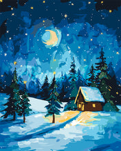 Charger l'image dans la galerie, Peinture par numéros Figured'Art Nuit Étoilée de Noël