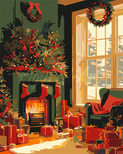 Charger l'image dans la galerie, Peinture par numéros Figured'Art Feu de Cheminée à Noël