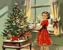 Charger l'image dans la galerie, Peinture par numéros Figured'Art Petite Fille Vintage de Noël