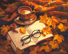 Charger l'image dans la galerie, Peinture par numéros Figured'Art Thé et livre en Automne