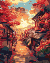 Charger l'image dans la galerie, Peinture par numéros Figured'Art Rue d'Automne à Kyoto
