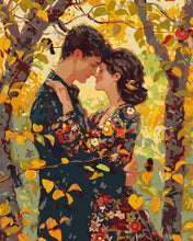 Charger l'image dans la galerie, Peinture par numéros Figured'Art Étreinte d'Automne inspirée de Klimt