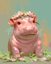 Charger l'image dans la galerie, Peinture par numéros Figured'Art Bébé Fille Hippopotame