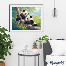Charger l'image dans la galerie, Pandas sur une Branche