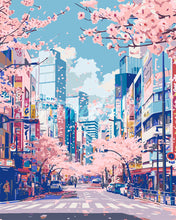 Charger l'image dans la galerie, Peinture par numéros Figured'Art Fleurs de cerisier de Tokyo