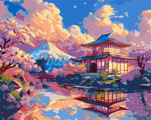 Charger l'image dans la galerie, Peinture par numéros Figured'Art Vue du Temple avec le Mont Fuji