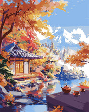 Charger l'image dans la galerie, Peinture par numéros Figured'Art Maison de Thé d’Automne au Bord du Lac