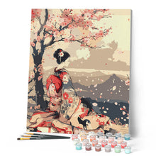 Charger l'image dans la galerie, Geisha Vintage sous les Cerisiers en Fleurs