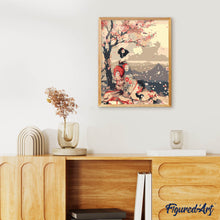 Charger l'image dans la galerie, Geisha Vintage sous les Cerisiers en Fleurs