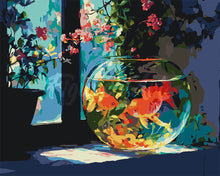 Charger l'image dans la galerie, Peinture par numéros Figured'Art Bocal à poissons ensoleillé