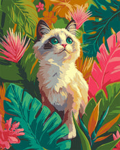 Charger l'image dans la galerie, Peinture par numéros Figured'Art Chaton Ragdoll dans la jungle