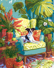Charger l'image dans la galerie, Peinture par numéros Figured'Art Plantes tropicales et Chien