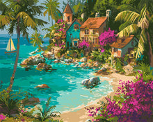 Charger l'image dans la galerie, Peinture par numéros Figured'Art Village Tropical en Bord de Mer