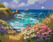 Charger l'image dans la galerie, Peinture par numéros Figured'Art Vue sur l’Océan et Fleurs