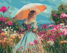 Charger l'image dans la galerie, Peinture par numéros Figured'Art Jeune Fille et Champs Fleuris