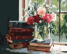 Charger l'image dans la galerie, Peinture par numéros Figured'Art Livres Anciens et Fleurs