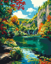 Charger l'image dans la galerie, Peinture par numéros Figured'Art Lac émeraude en automne