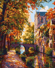 Charger l'image dans la galerie, Peinture par numéros Figured'Art Ville au bord de l'eau en automne