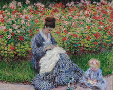 Charger l'image dans la galerie, Peinture par numéros Figured'Art Camille Monet et un enfant au jardin à Argenteuil - Monet