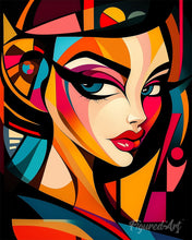 Charger l'image dans la galerie, Peinture par numéros Figured'Art Visage Glamour Abstrait Éclatant