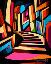 Charger l'image dans la galerie, Peinture par numéros Figured'Art Escalier Abstrait Éclatant