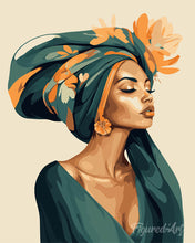 Charger l'image dans la galerie, Peinture par numéros Figured'Art Femme avec foulard floral