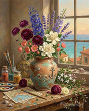 Charger l'image dans la galerie, Peinture par numéros Figured'Art Harmonie Florale Méditerranéenne