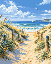 Charger l'image dans la galerie, Peinture par numéros Figured'Art Chemin de Sable vers la Plage