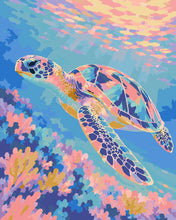 Charger l'image dans la galerie, Peinture par numéros Figured'Art Tortue et eaux pastel