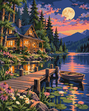 Charger l'image dans la galerie, Peinture par numéros Figured'Art Refuge au bord du lac