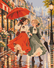 Charger l'image dans la galerie, Peinture par numéros Figured'Art Promenade parisienne sous la pluie