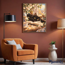 Charger l'image dans la galerie, Chat noir et coin fleuri