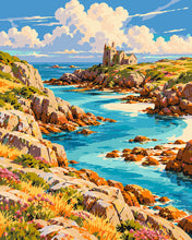 Charger l'image dans la galerie, Peinture par numéros Figured'Art Crique turquoise et abbaye